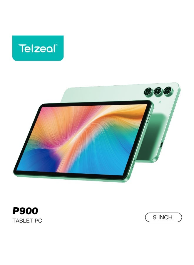 Telzeal P900 9 Inch Android 14 Tablet 12GB RAM + 512GB ROM 5000mAh Battery Dual SIM Support With Keyboard and Mouse Green - Image 1